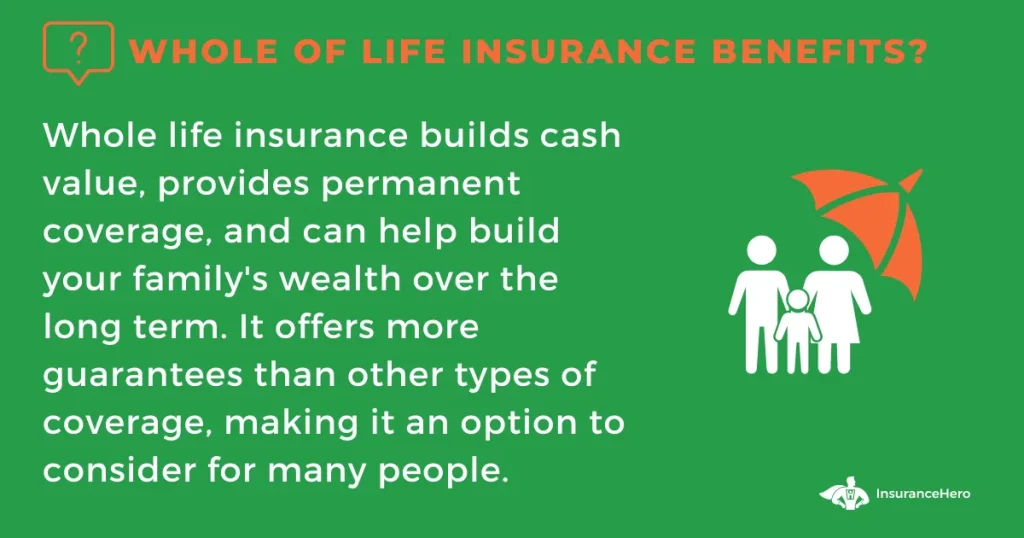 whole of life insurance benefits