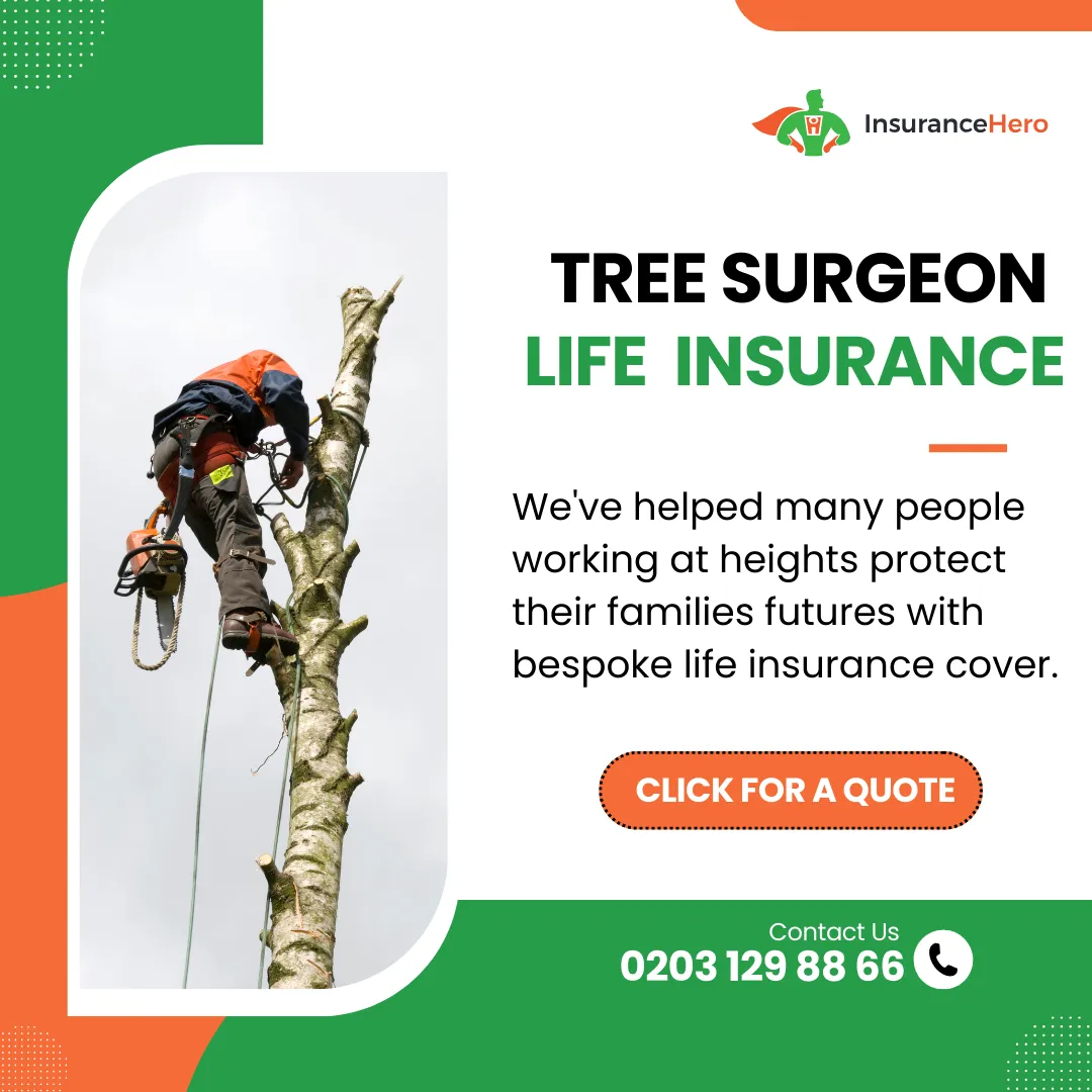 tree surgeon working high up
