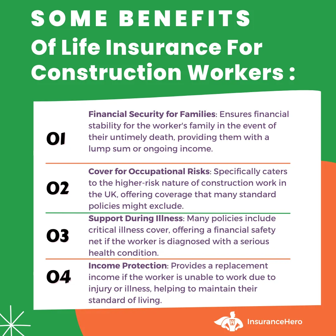 construction worker life cover benefits