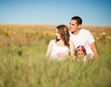 family in field photo